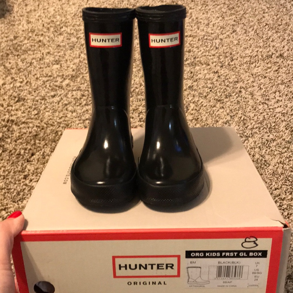 Black Toddler Girl Hunter Rain Boots Sz. 8US